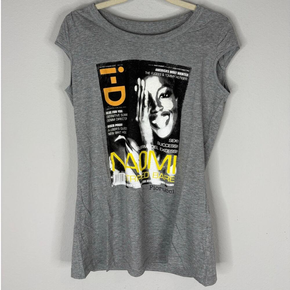 Fiorucci Naomi Campbell Graphic T Shirt Cap Sleeve 100% Cotton Y2K Streetwear S